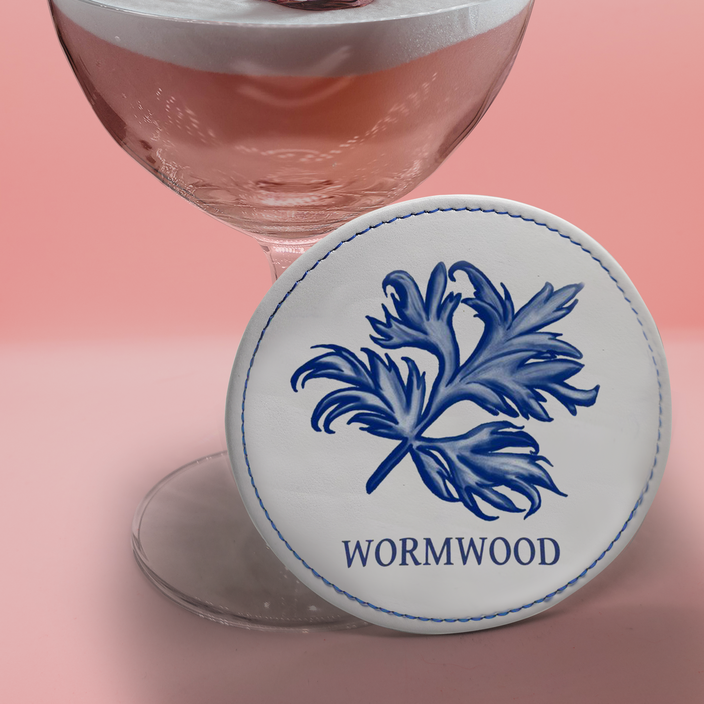 Leather Coaster Featuring Wormwood from the Plan C Collection