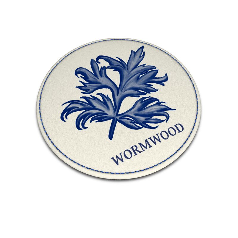 Leather Coaster Featuring Wormwood from the Plan C Collection