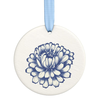 Ceramic Ornament Featuring Calendula from the Plan C Collection