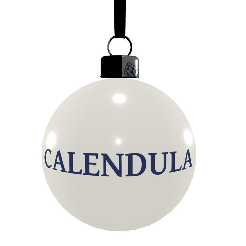 Bone China Ornament Featuring Calendula Flower from the Plan C Collection