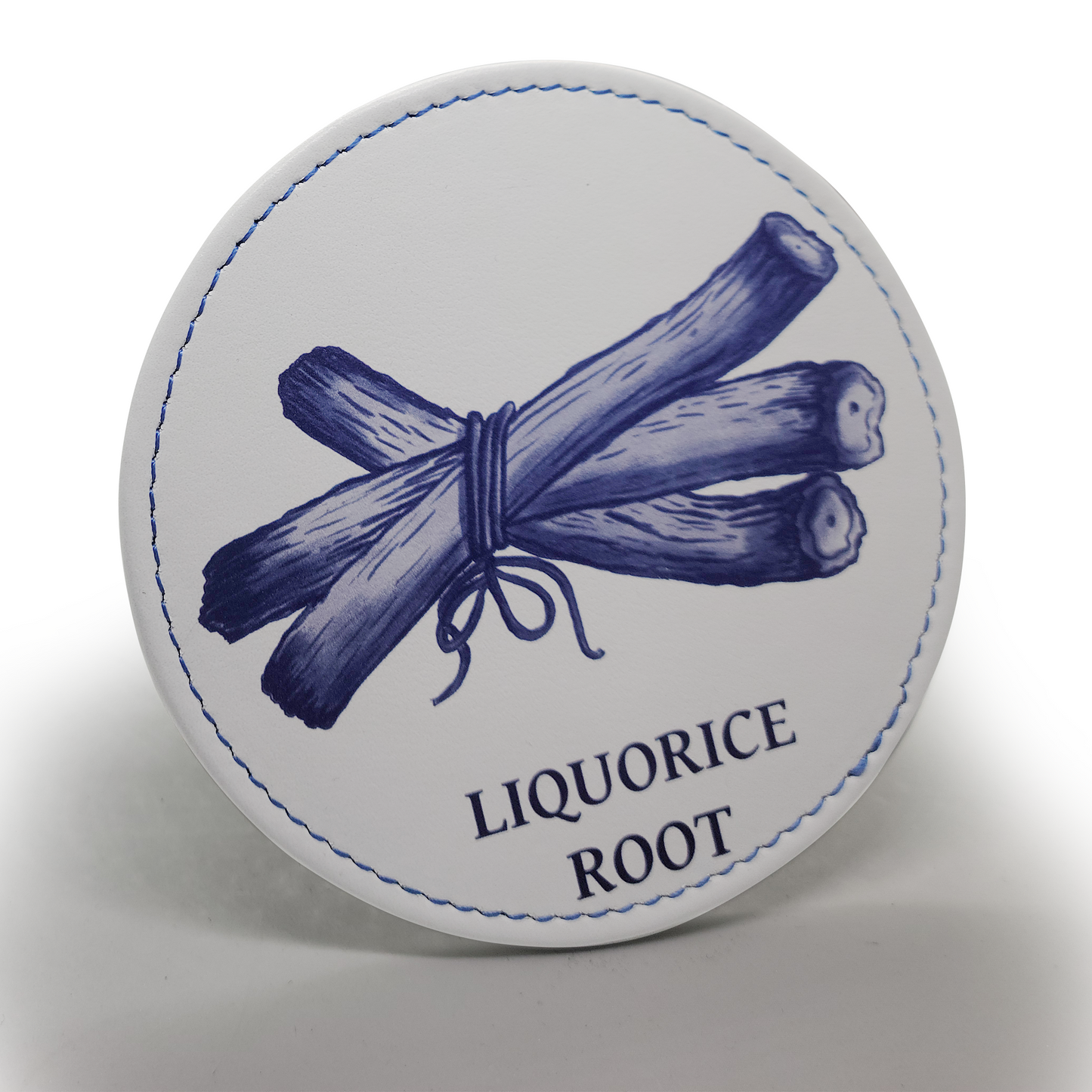 Leather Coaster Featuring Liquorice Root from Plan C Collection